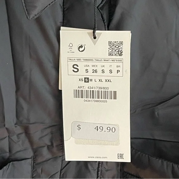 Zara Lightweight Puffer Coat - Picture 6 of 6